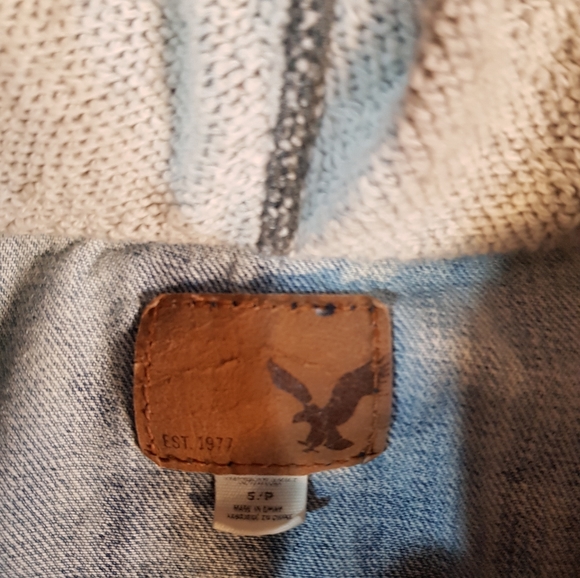 American Eagle Hoodie Jean Jacket 100% Cotton - Picture 3 of 5